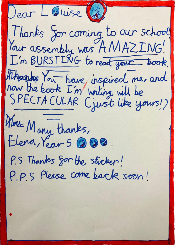 A thank you note from a child